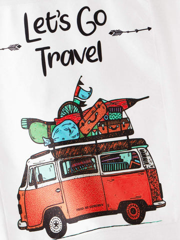 Bus & Letter Print Tee