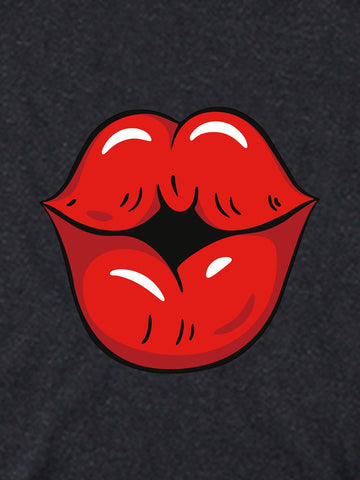 Round Neck Lipstick Print Tee