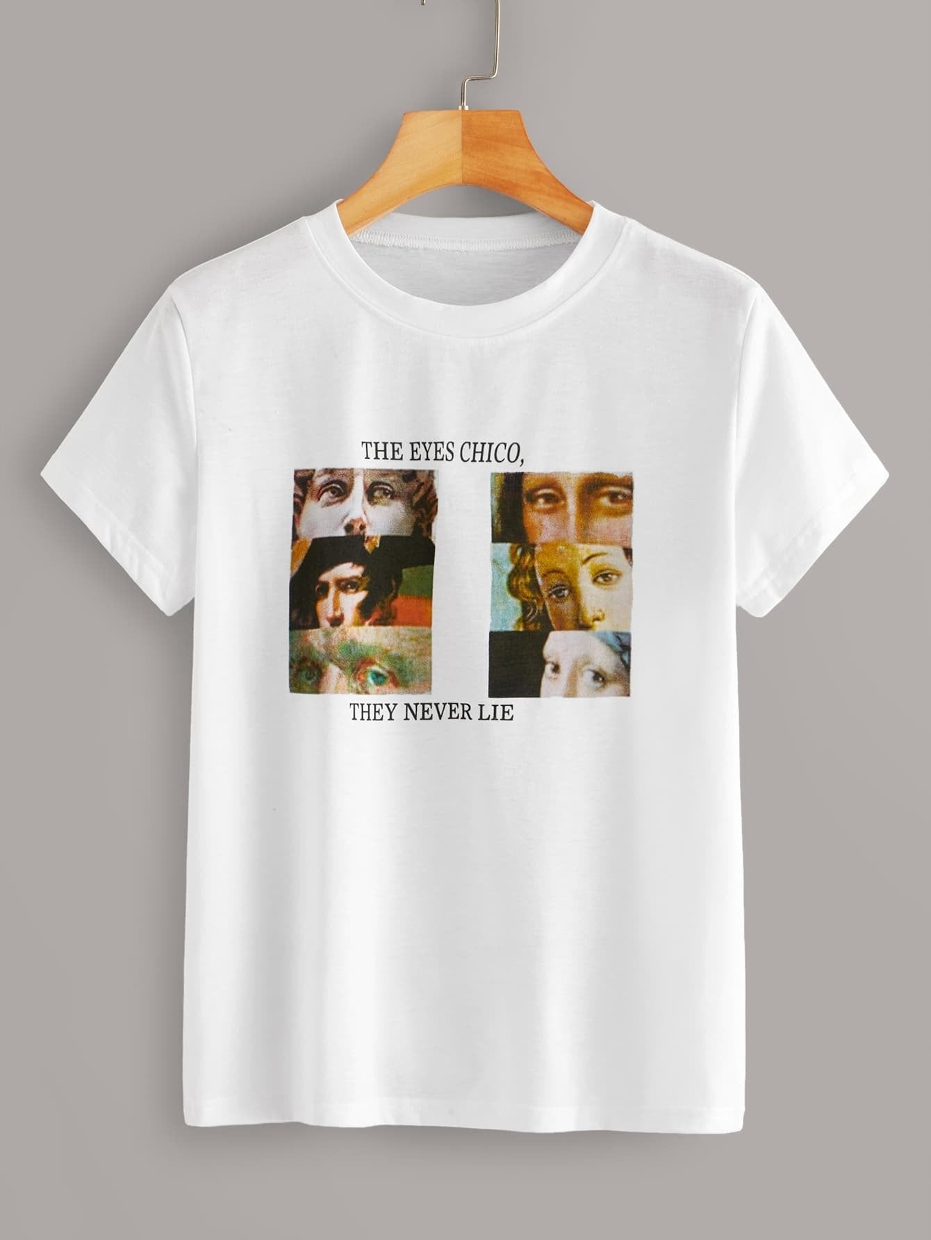 Figure And Slogan Print Tee
