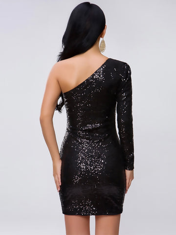 Missord One Shoulder Sequin Bodycon Dress