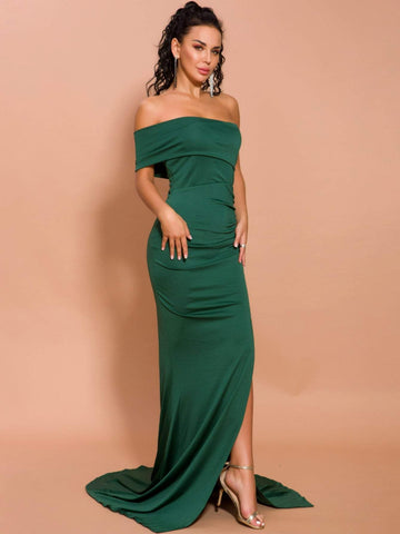 Missord Split Thigh One Shoulder Floor Length Prom Dress