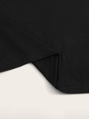 Feather Print Round Neck Tee