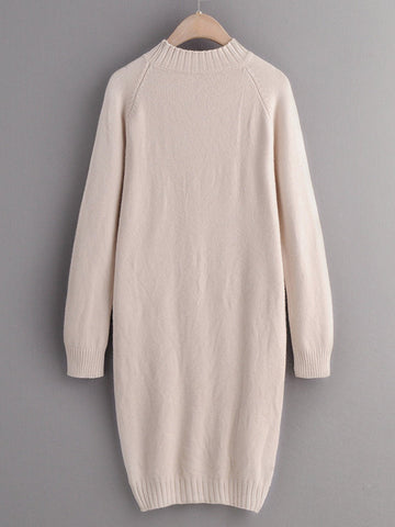 Cable Knit Raglan Sleeve Jumper Dress