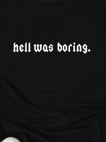 Slogan Print Round Neck Tee