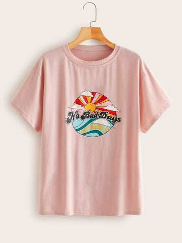 Sun & Letter Graphic Tee