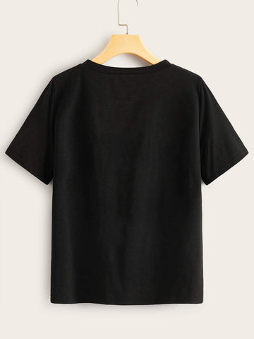 Moon Print Round Neck Tee