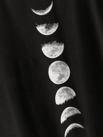 Moon Print Round Neck Tee
