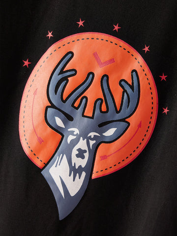 Deer Print Round Neck Tee