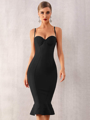 Adyce Mermaid Hem Bustier Cami Bandage Dress