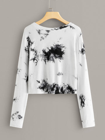Tie Dye Twist Front Tee