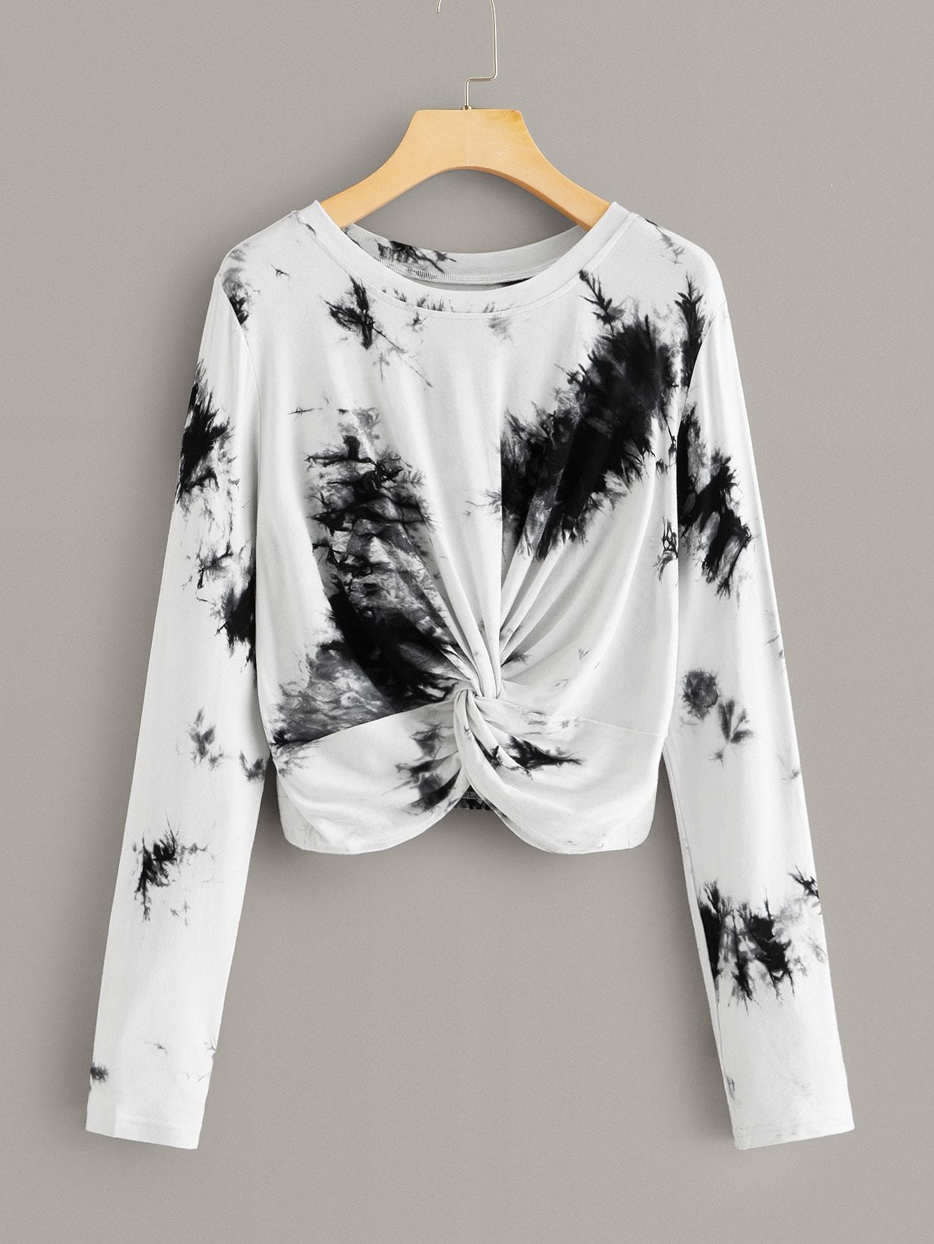Tie Dye Twist Front Tee