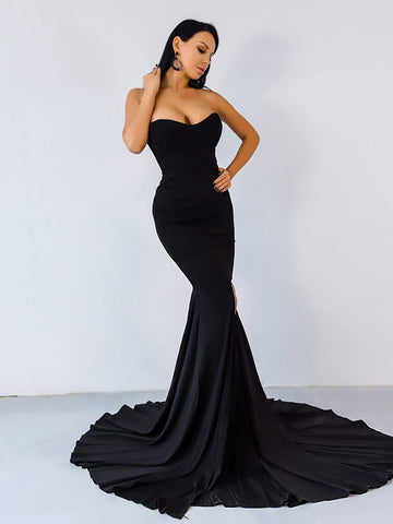 Missord Split Mermaid Hem Floor Length Tube Prom Dress