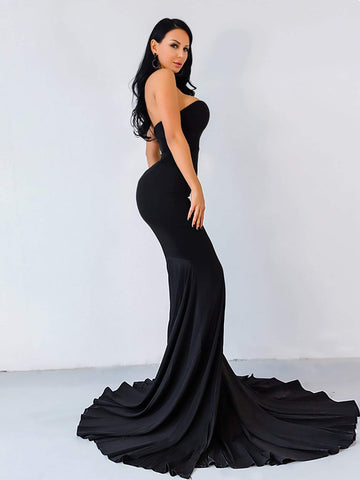 Missord Split Mermaid Hem Floor Length Tube Prom Dress