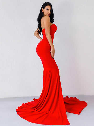 Missord Split Mermaid Hem Floor Length Tube Prom Dress