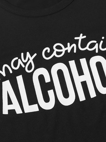 Slogan Graphic Round Neck Tee