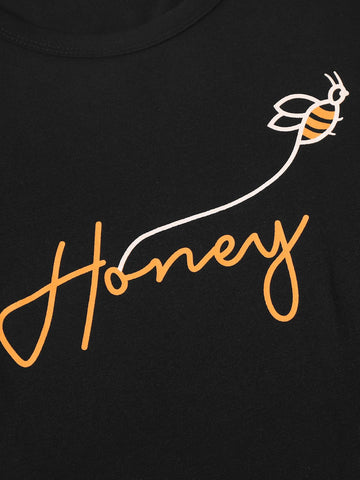 Bee And Letter Graphic Tee