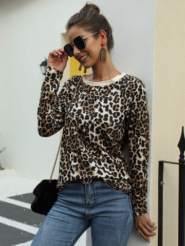 Leopard Print Long Sleeve Tee