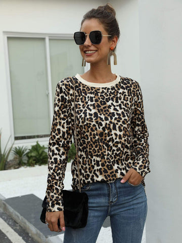 Leopard Print Long Sleeve Tee