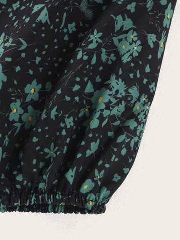 Ditsy Floral Ruffle Hem Smock Dress