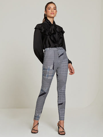 Ruffle Shirred Pussybow Blouse