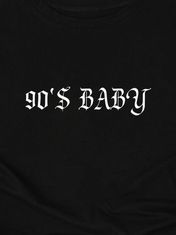 Crew Neck Letter Graphic Tee