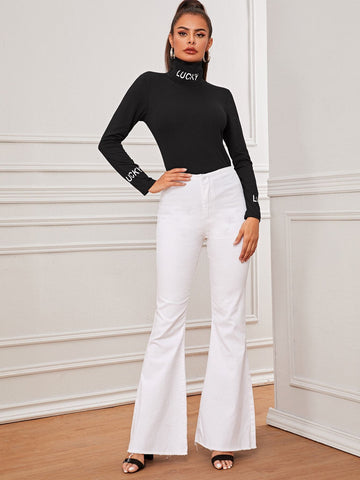 Letter Graphic High Neck Tee