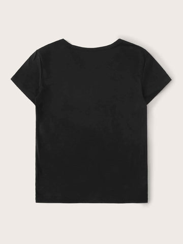 Slogan Graphic Round Neck Tee