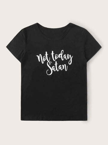 Slogan Graphic Round Neck Tee