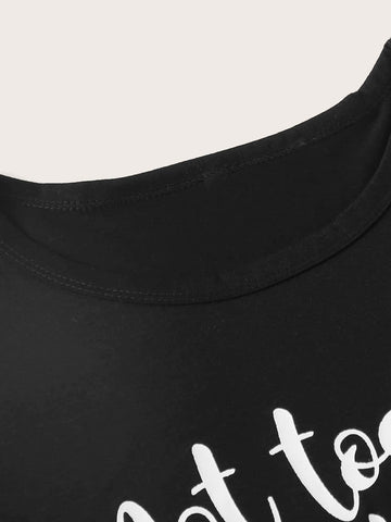 Slogan Graphic Round Neck Tee