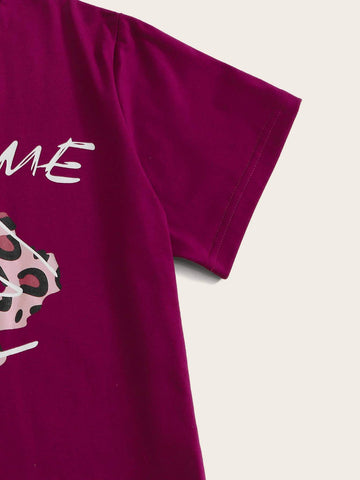 Lip & Slogan Graphic Tee