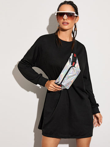 Letter Graphic Back Sweatshirt Dress