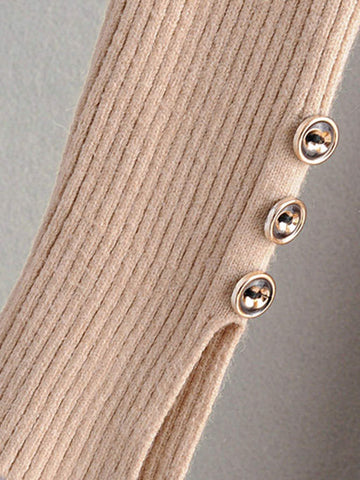 Solid Pleated Hem Jumper Dress