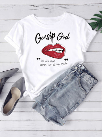 Lip And Letter Graphic Tee