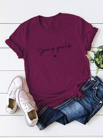 Heart And Slogan Graphic Tee
