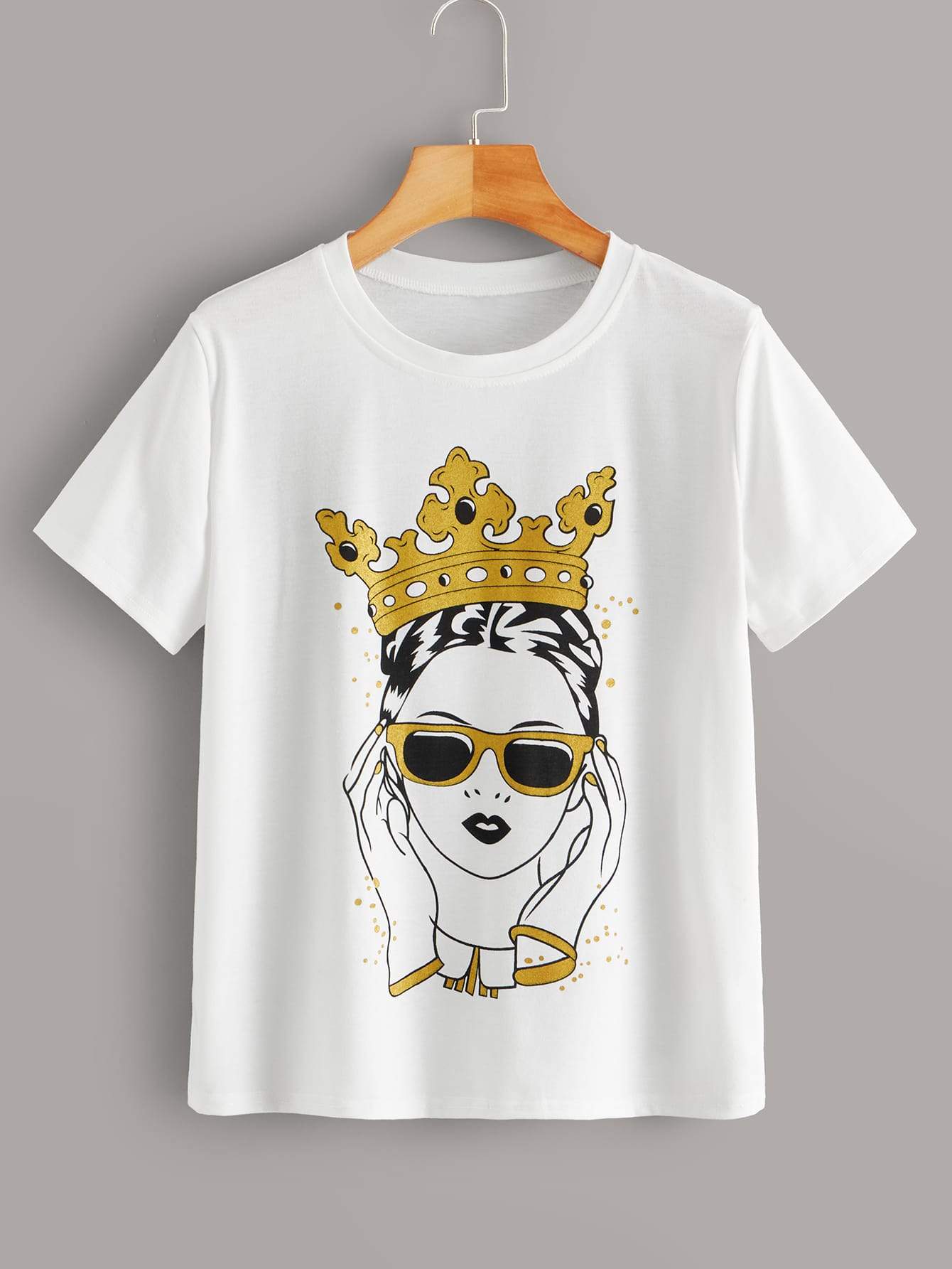 Figure Print Round Neck Tee