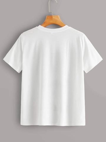 Figure Print Round Neck Tee