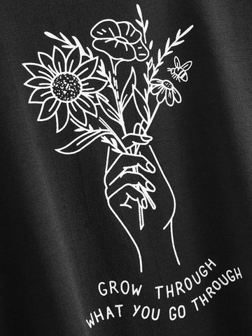 Plants And Slogan Graphic Tee