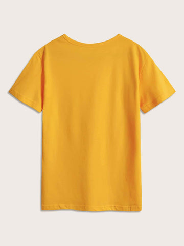 Slogan Graphic Round Neck Tee
