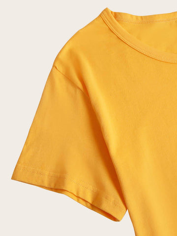 Slogan Graphic Round Neck Tee