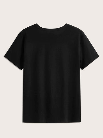 Slogan Graphic Round Neck Tee