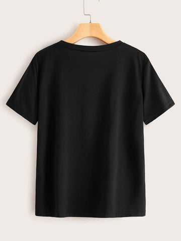 Star And Slogan Graphic Tee