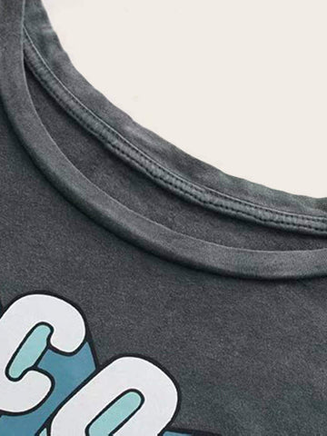 Letter & Cartoon Graphic Tee