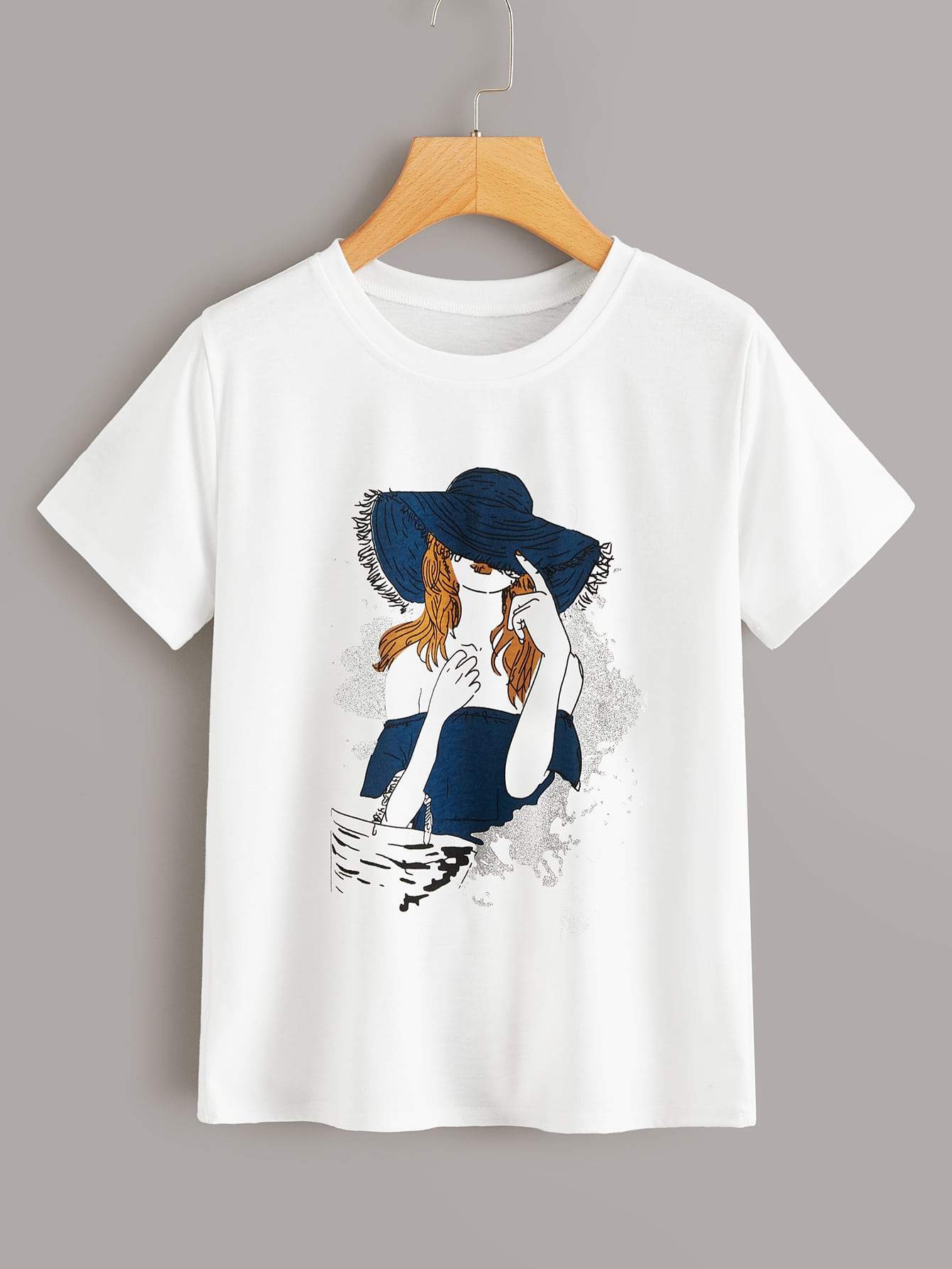Figure Graphic Round Neck Tee