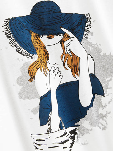Figure Graphic Round Neck Tee