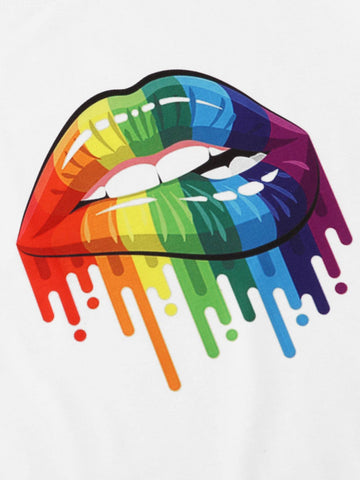 Mouth And Paint Drip Print Tee