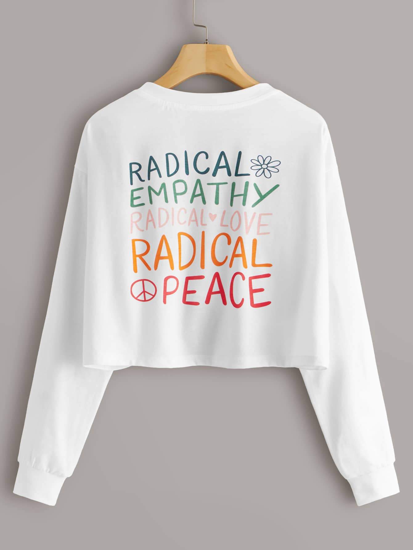 Letter Graphic Back Crop Tee