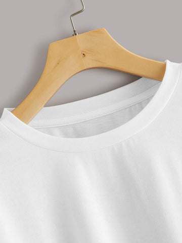 Letter Graphic Back Crop Tee
