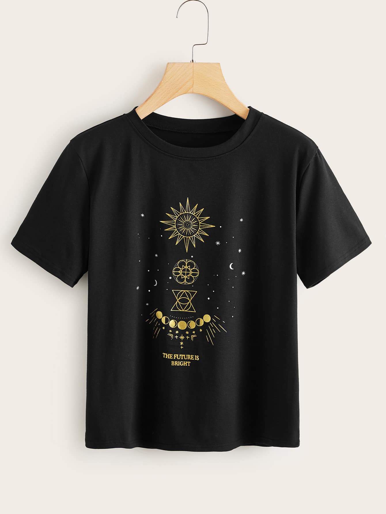 Geo & Letter Graphic Tee
