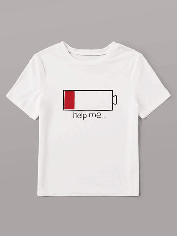 Battery And Letter Graphic Tee
