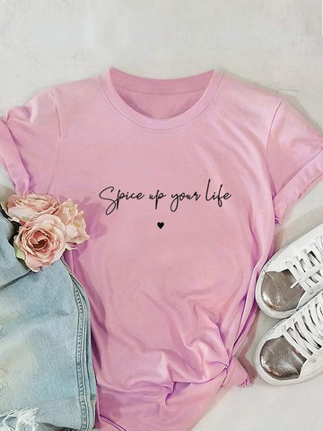 Heart And Slogan Graphic Tee